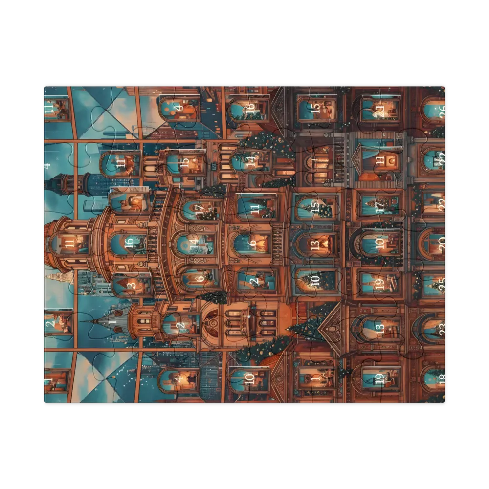 Advent Window Tower 
 Jigsaw Puzzle in Tin Box