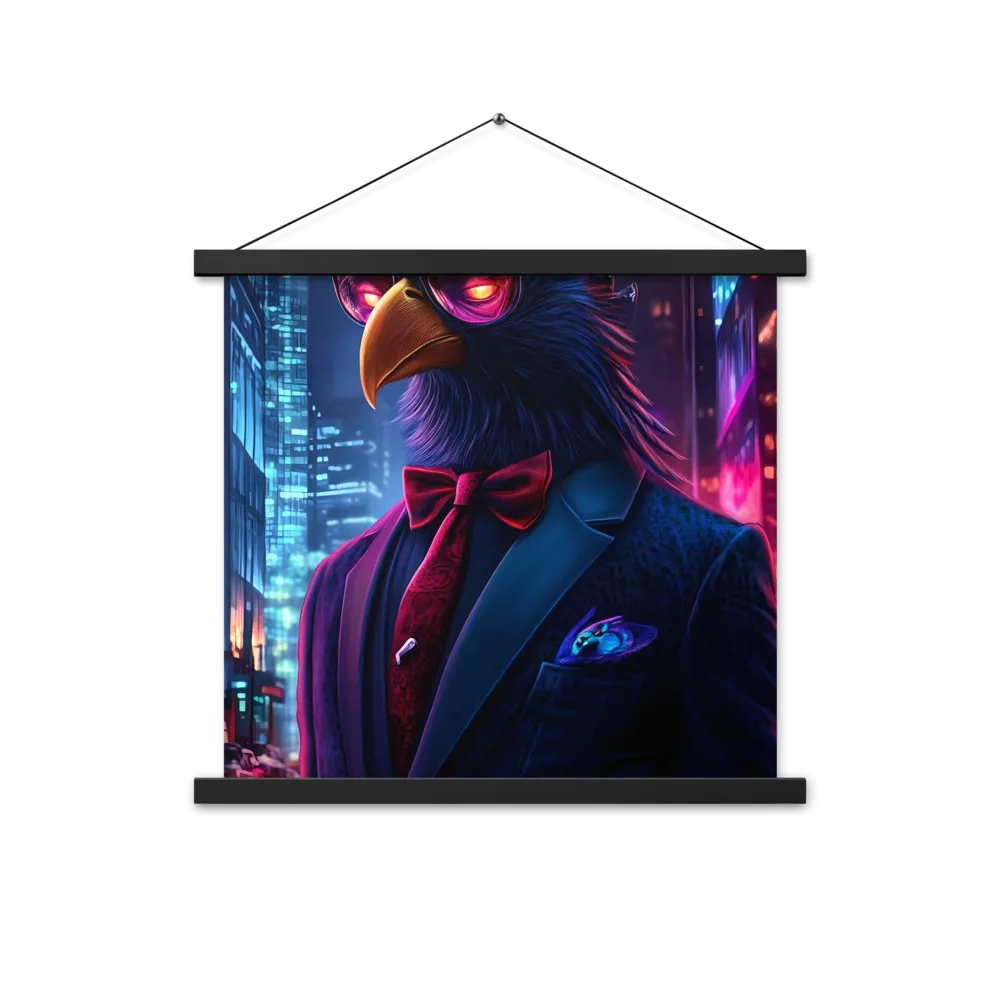 The Dapper Avian | Poster With Black Wood Hanger | 18″×18″