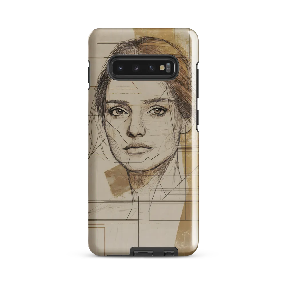 Geometric Elegance: A Modern Portrait | Phone Case |  S10 Plus | Tough Case | Glossy