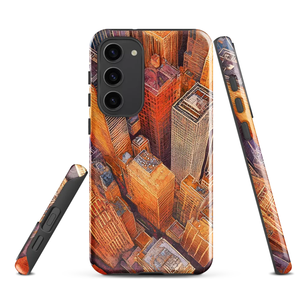 Urban Symphony in Orange and Purple
