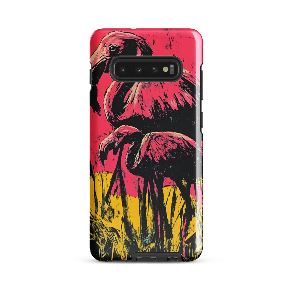 Flamingo Duet: A Pop Art Expression | Phone Case |  S10 Plus | Tough Case | Glossy