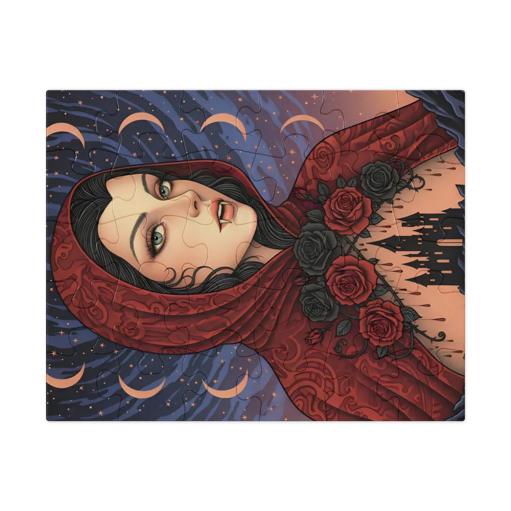 Crimson Hood Vampire 
 Jigsaw Puzzle in Tin Box