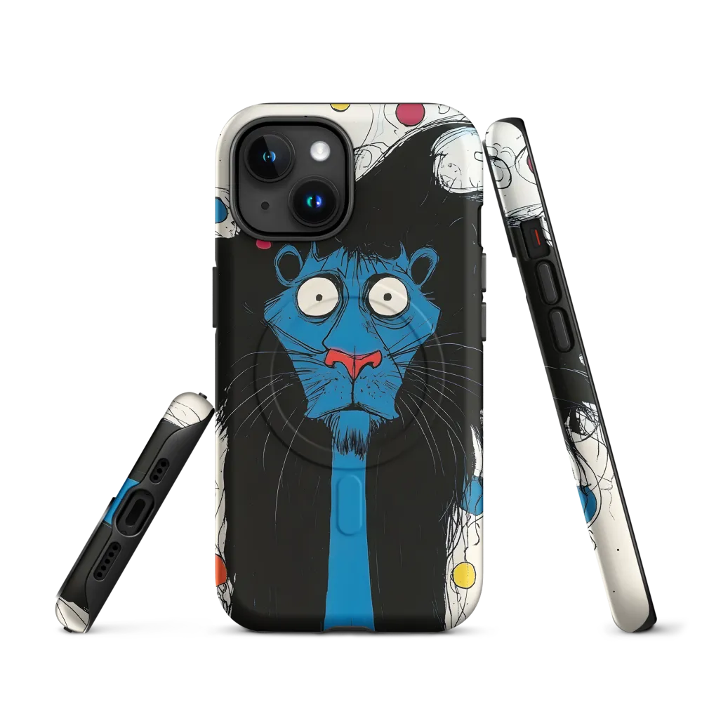 Whimsical Blue Lion