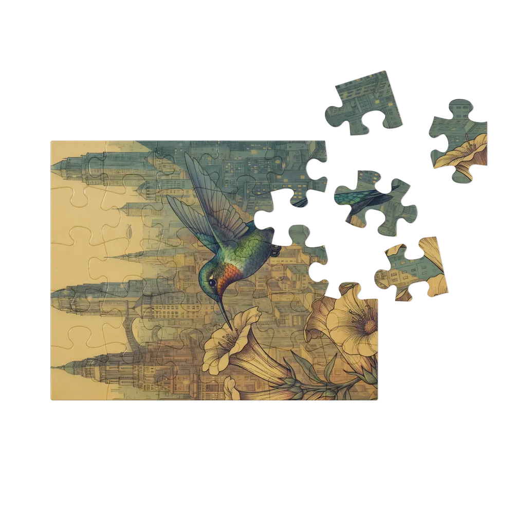 Urban Hummingbird 
 Jigsaw Puzzle in Tin Box