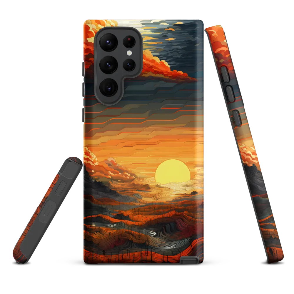 Ethereal Sunset: A Serene Landscape in Flowing Forms