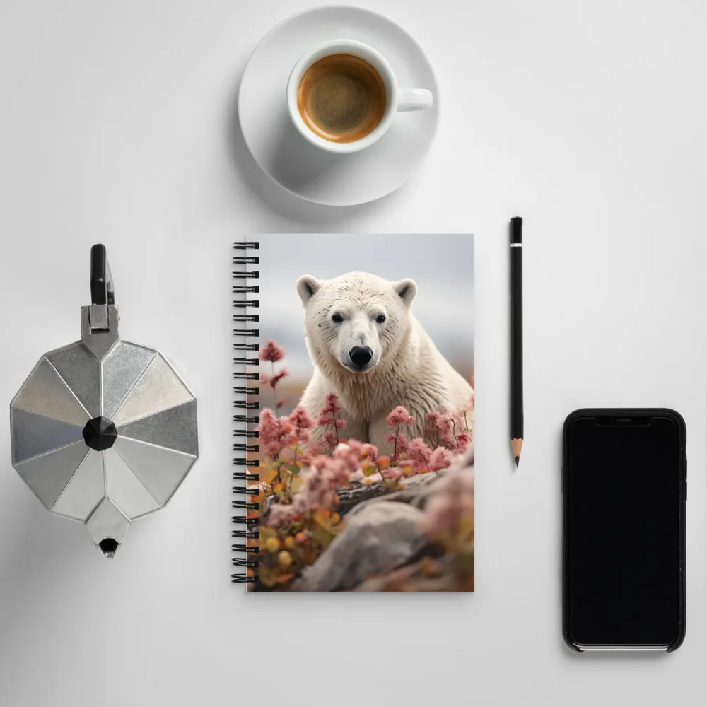 Curiosity Among Blooms: The Polar Bear | Spiral Notebook