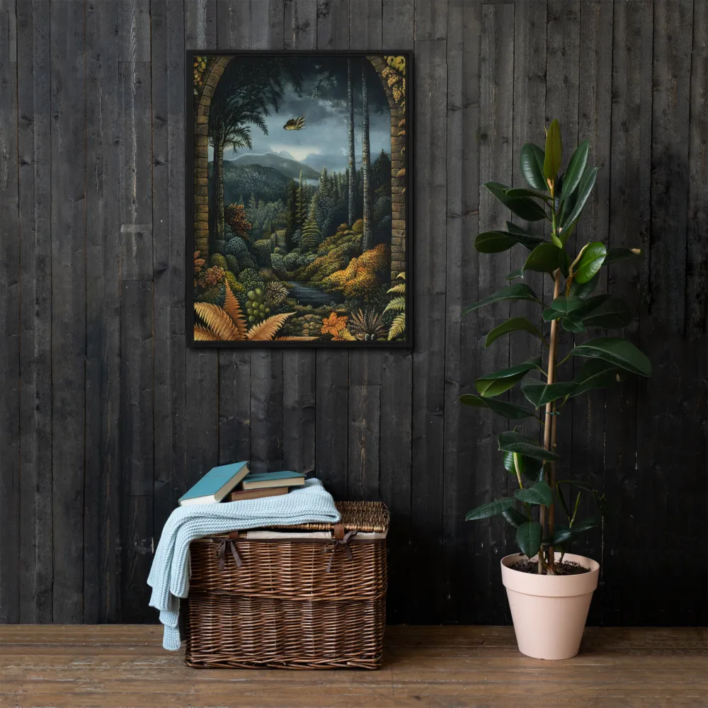 Whispers of the Enchanted Forest | Canvas with Black Frame | 24″×32″