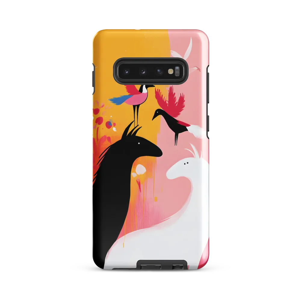 Harmony in Contrast: Horses and Birds | Phone Case |  S10 Plus | Tough Case | Glossy