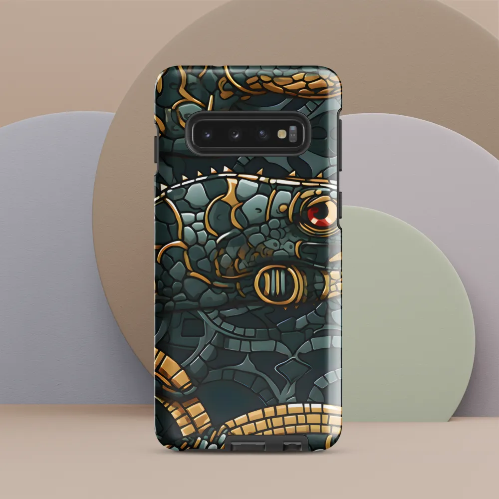 Reptilian Elegance: A Digital Art Nouveau Tapestry