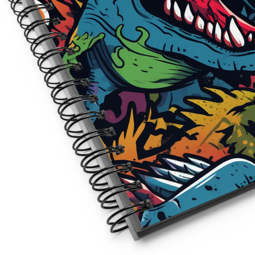 Dino Mania: A Colorful Frenzy | Spiral Notebook