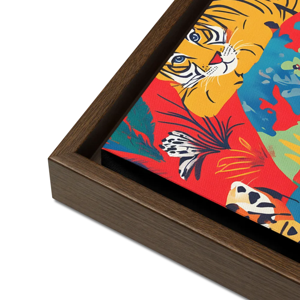 Wild Wonders of the Globe | Canvas with Brown Frame | 16″×16″
