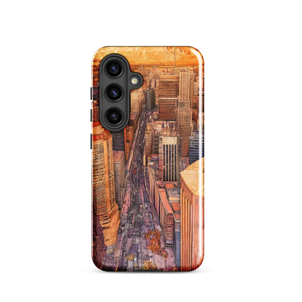 Mosaic Cityscape at Dusk
