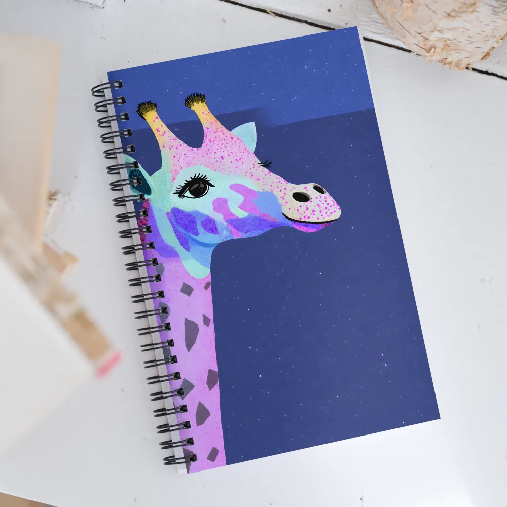 Whimsical Giraffe Under the Stars | Spiral Notebook