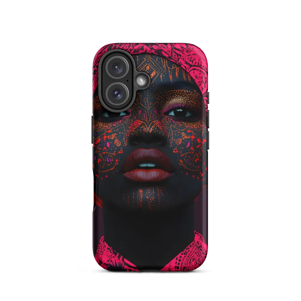 Neon Adornments: A Portrait of Cultural Expression | Phone Case