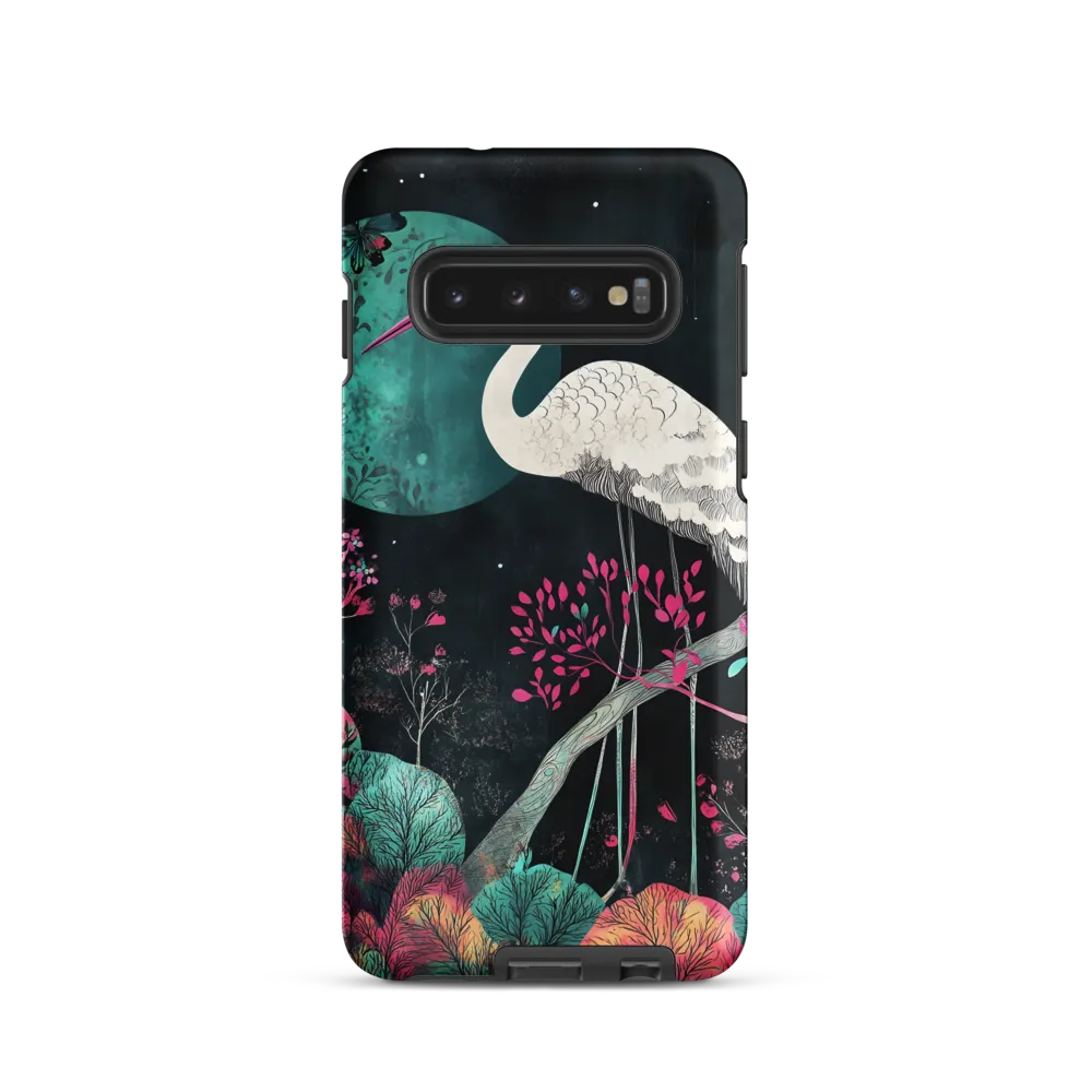 Ethereal Presence: Heron in a Floral Dreamscape
