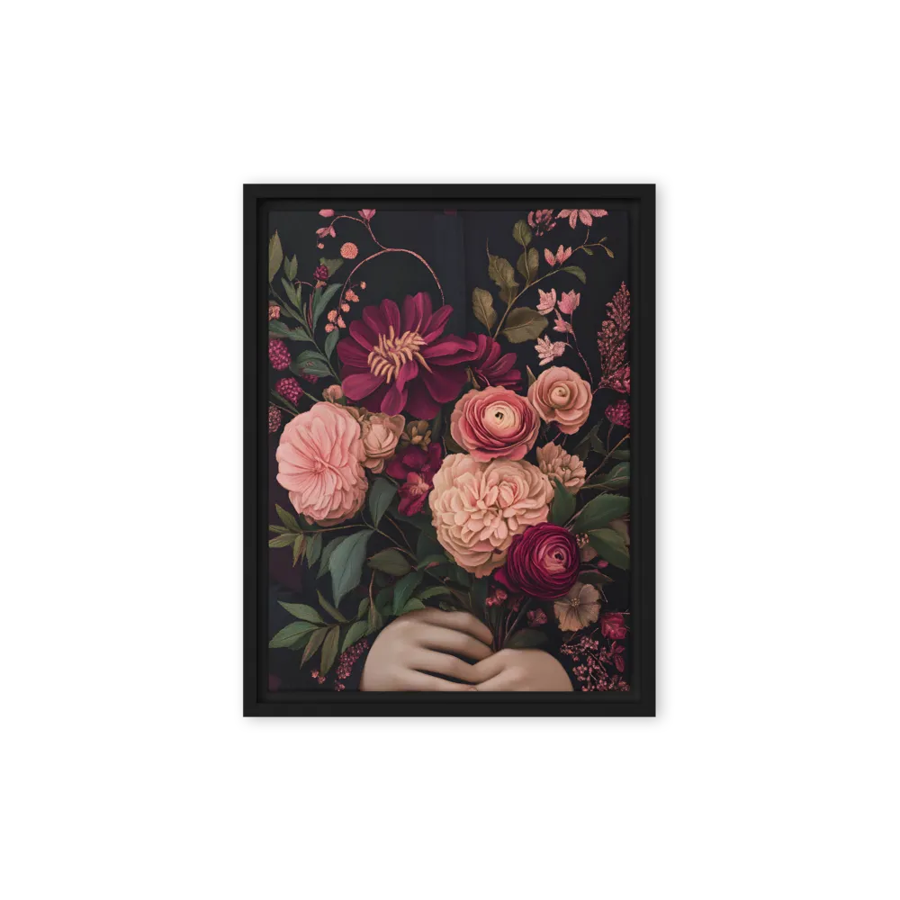 Botanical Elegance | Canvas with Black Frame | 9″×12″