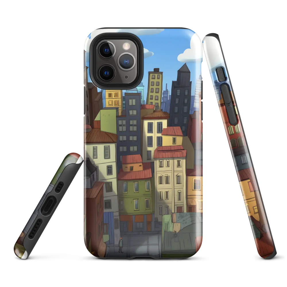 Urban Symphony: A Colorful Cityscape | Phone Case |  11 Pro | Tough Case | Glossy