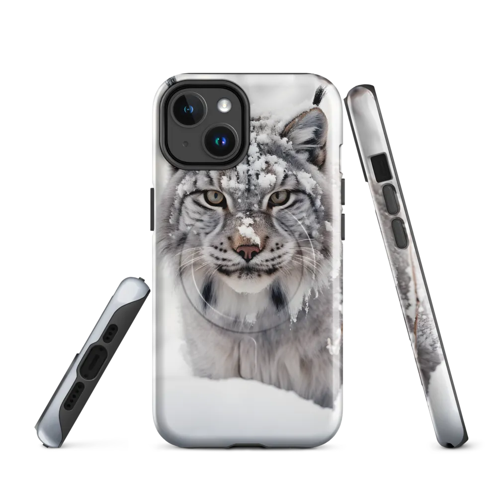 Whispers of Winter: The Lynx in Snow | Phone Case |  14 | MagSafe® Tough Case | Glossy