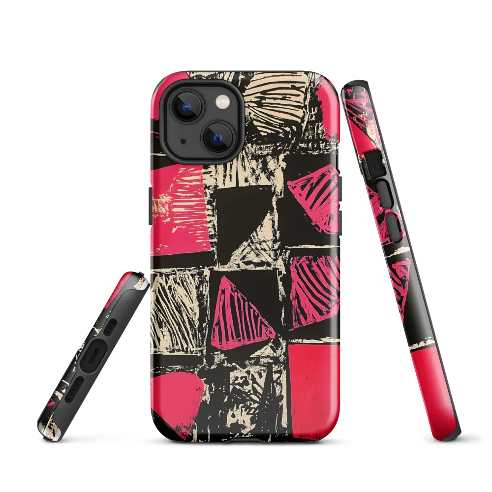 Geometric Symphony in Pink and Black