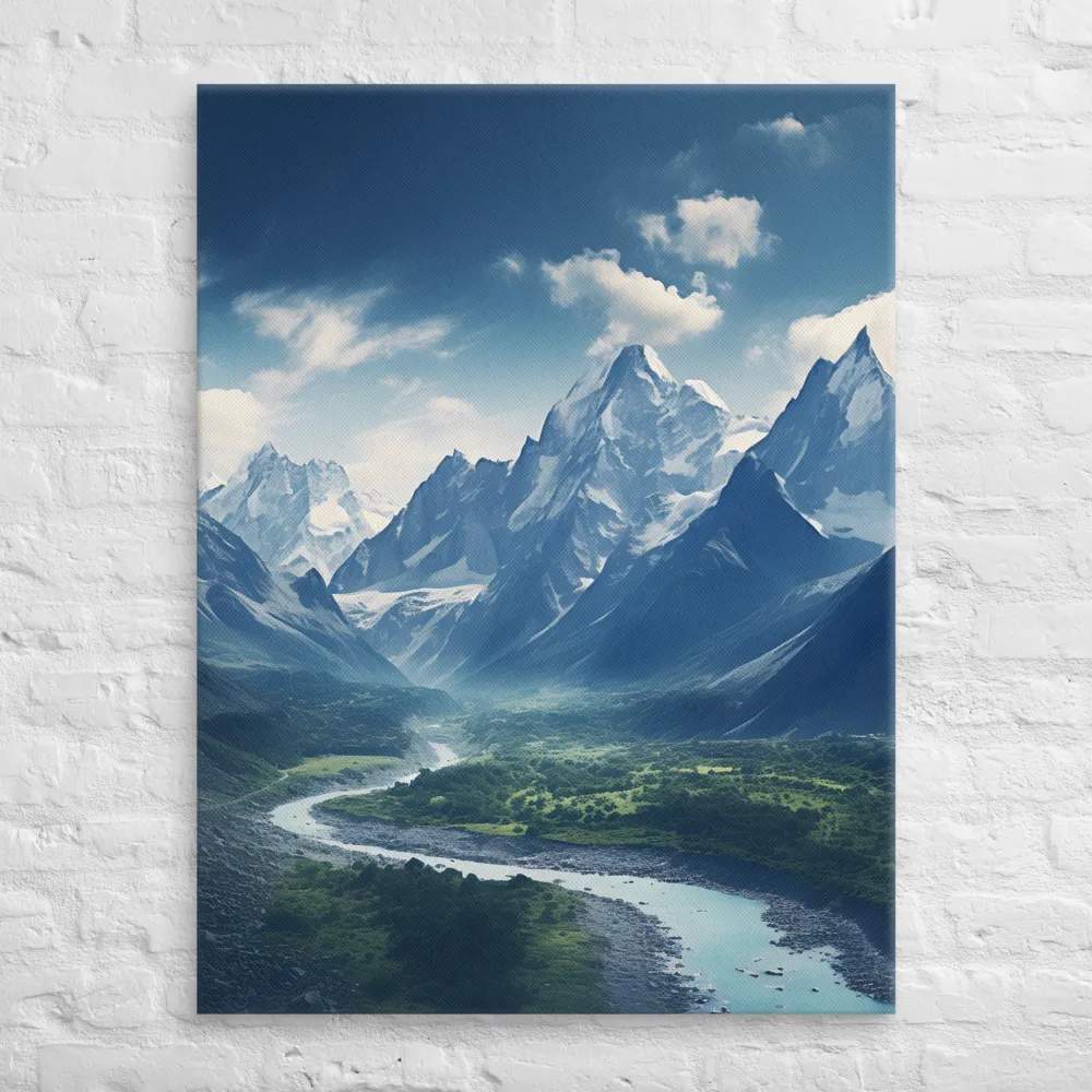 Majestic Serenity: A Landscape of Mountains and Rivers | Canvas | 30″×40″