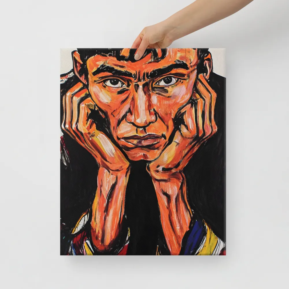 Contemplative Intensity: An Expressionist Portrait
