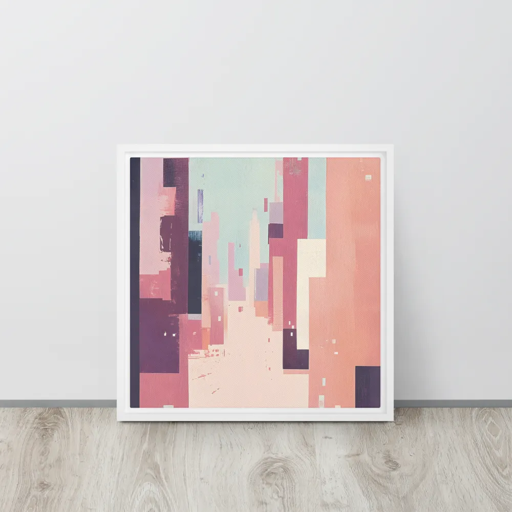 Tranquil Cityscape | Canvas with White Frame | 16″×16″
