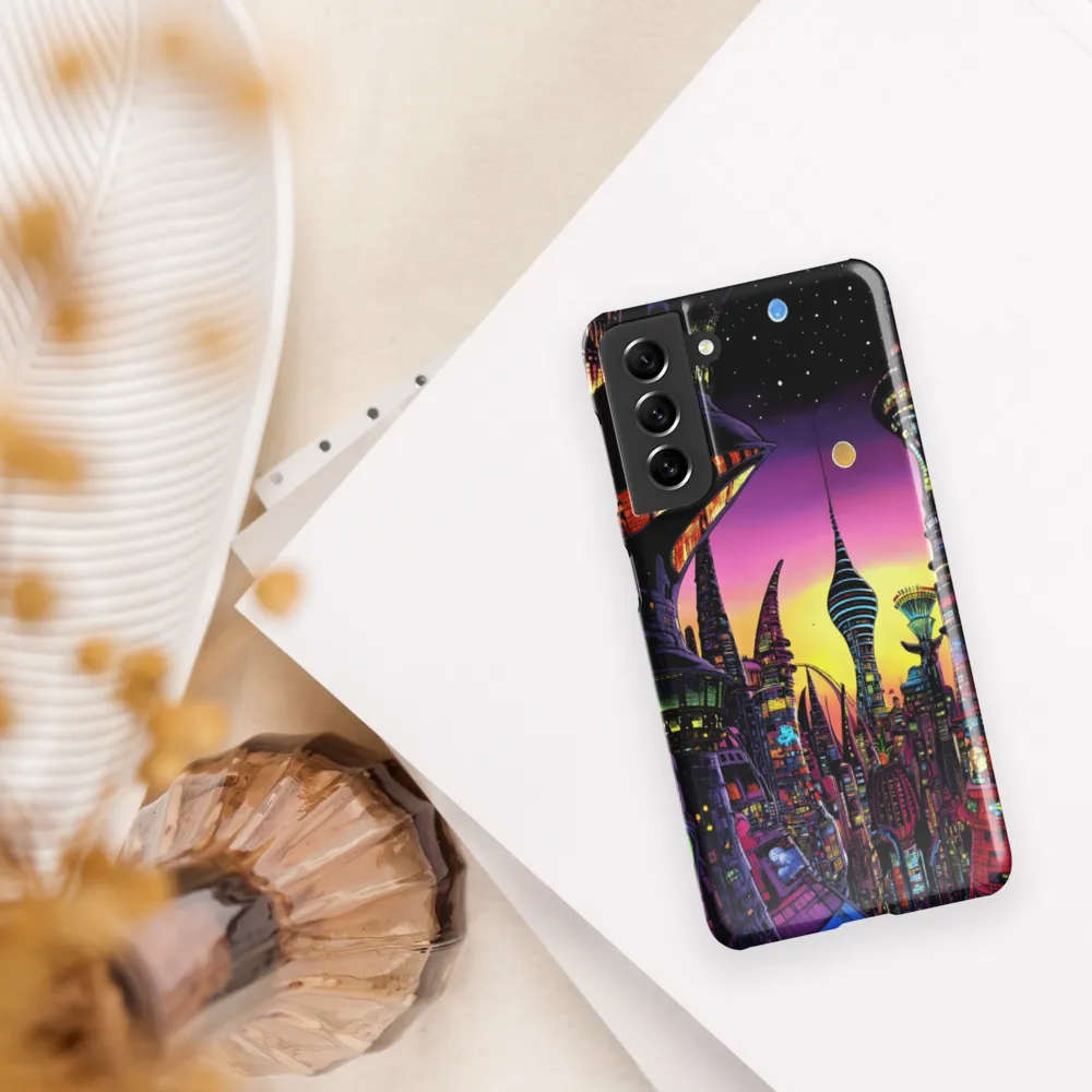 Futuristic Cityscape at Dusk | Phone Case |  S21 | Snap Case | Glossy