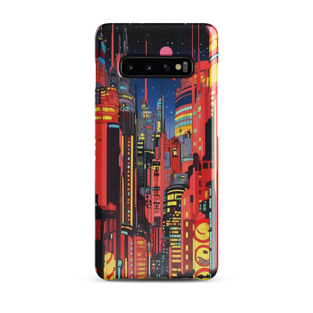 Neon Dreams: A Cyberpunk Cityscape | Phone Case |  S10 Plus | Snap Case | Glossy