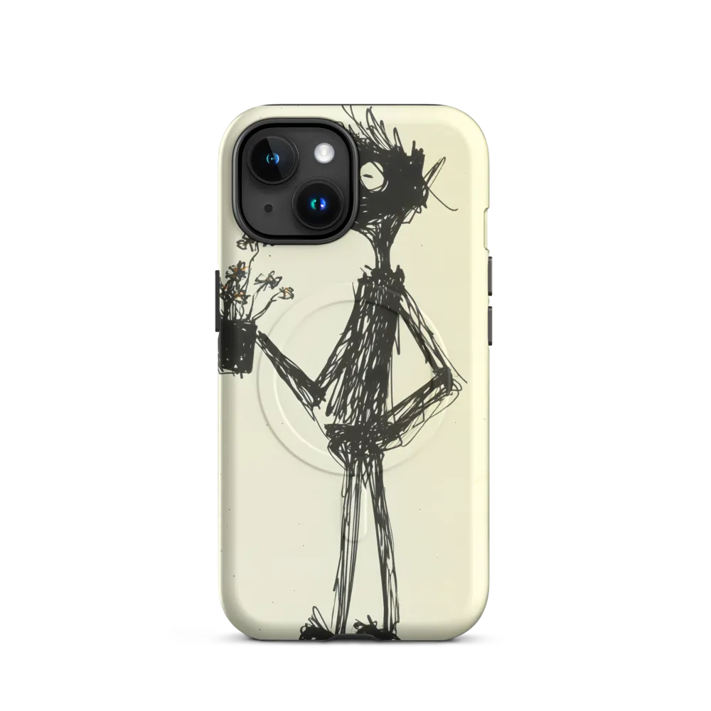 Whimsical Figure with Flowers