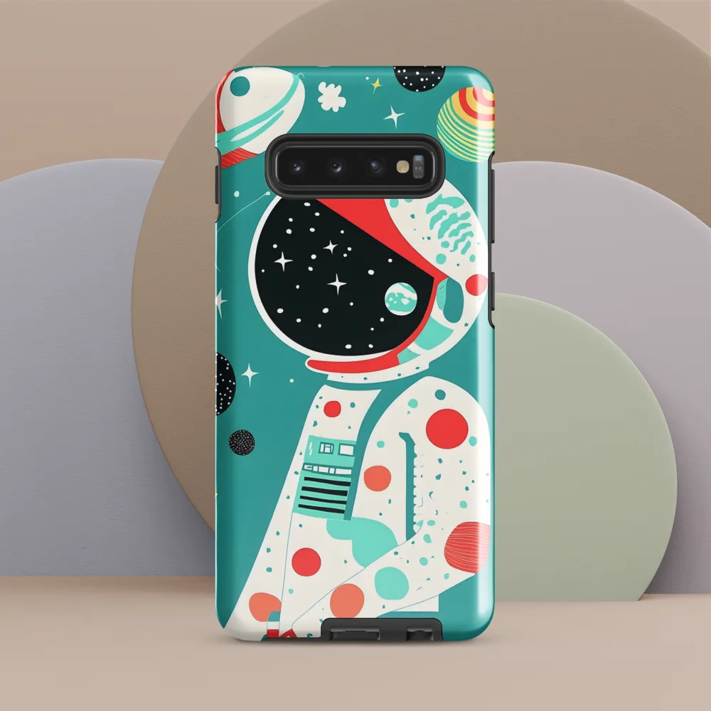 Cosmic Explorer: A Playful Journey Through Space | Phone Case |  S10 Plus | Tough Case | Glossy