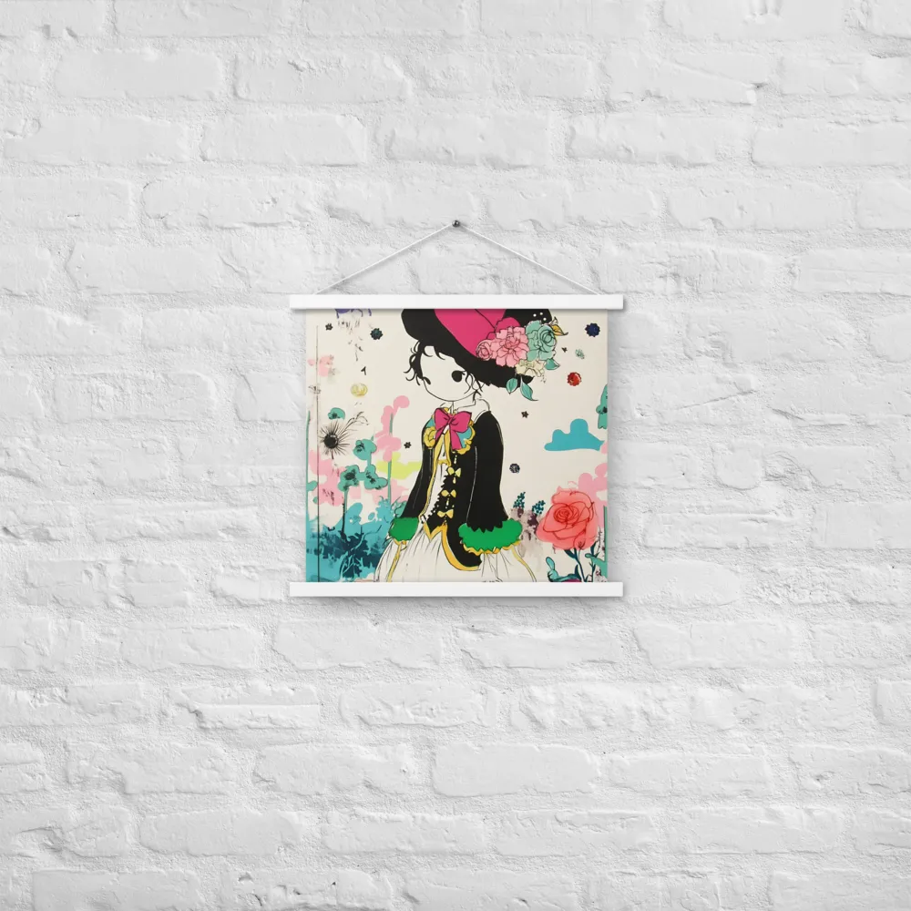 Whimsical Garden Reverie | Poster With White Wood Hanger | 18″×18″