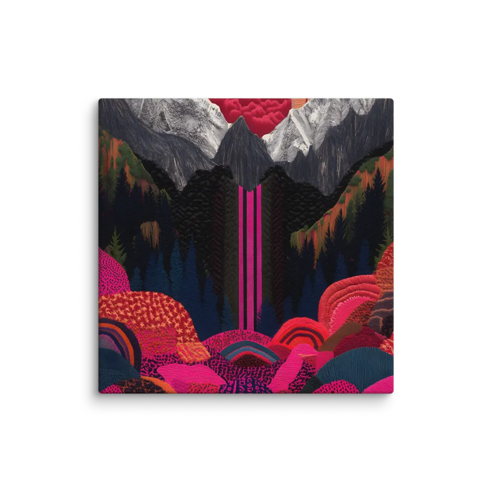 Ethereal Cascade: A Surreal Landscape | Canvas | 37″×37″