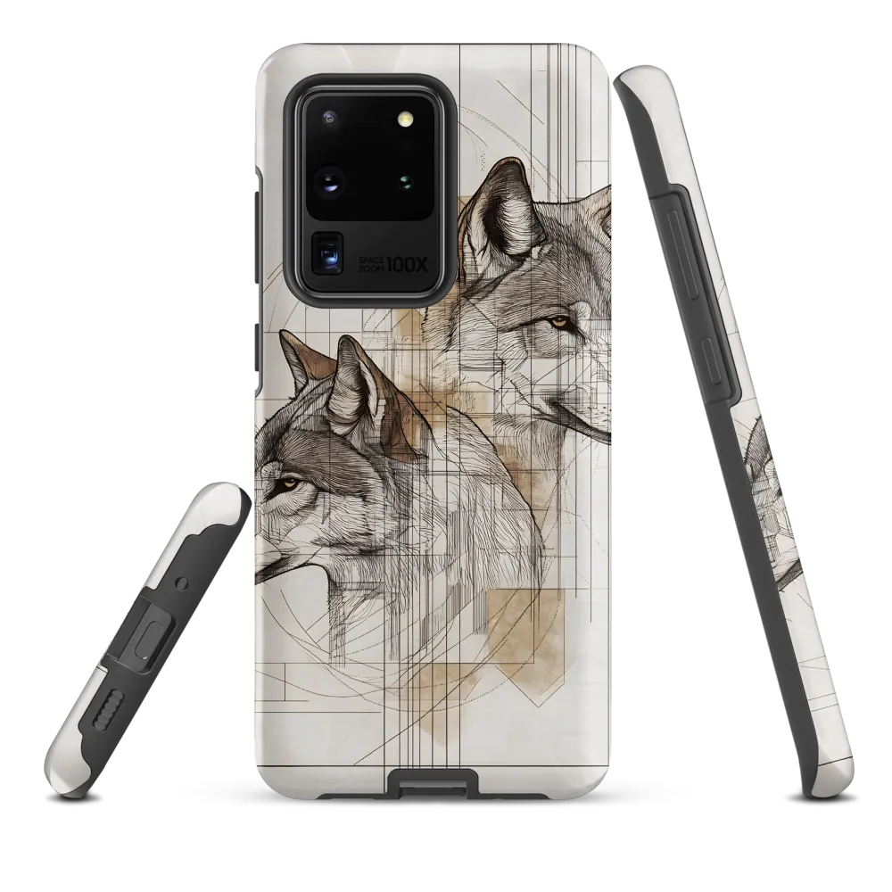 Geometric Harmony: The Essence of Wolves | Phone Case |  S20 Ultra | Tough Case | Matte