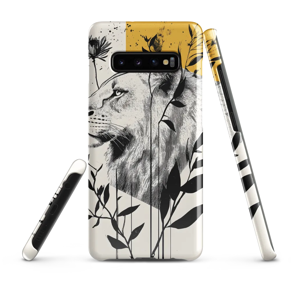 Regal Serenity: The Lion and Flora | Phone Case |  S10 Plus | Snap Case | Glossy