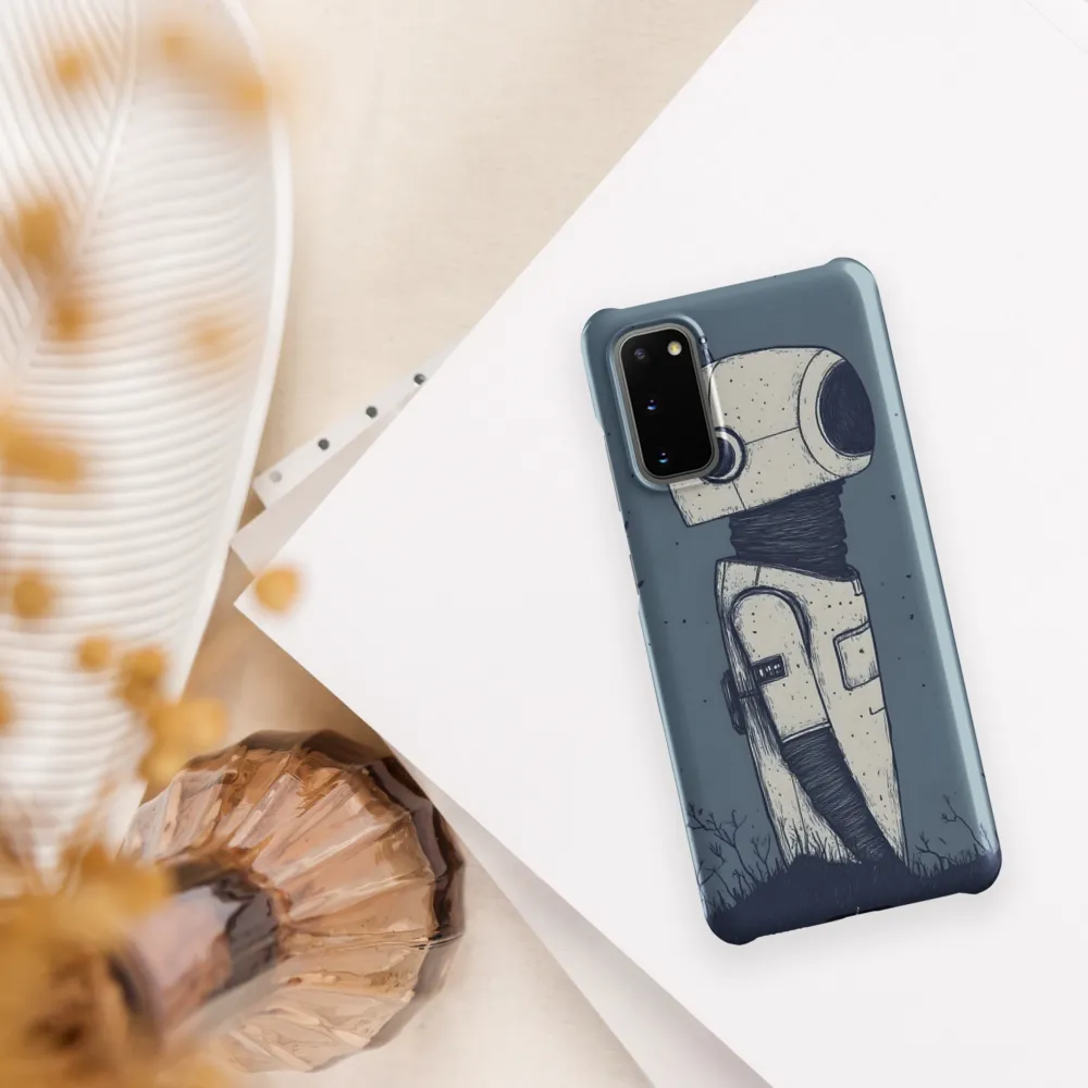 Contemplative Robot in a Barren Landscape | Phone Case |  S20 | Snap Case | Matte