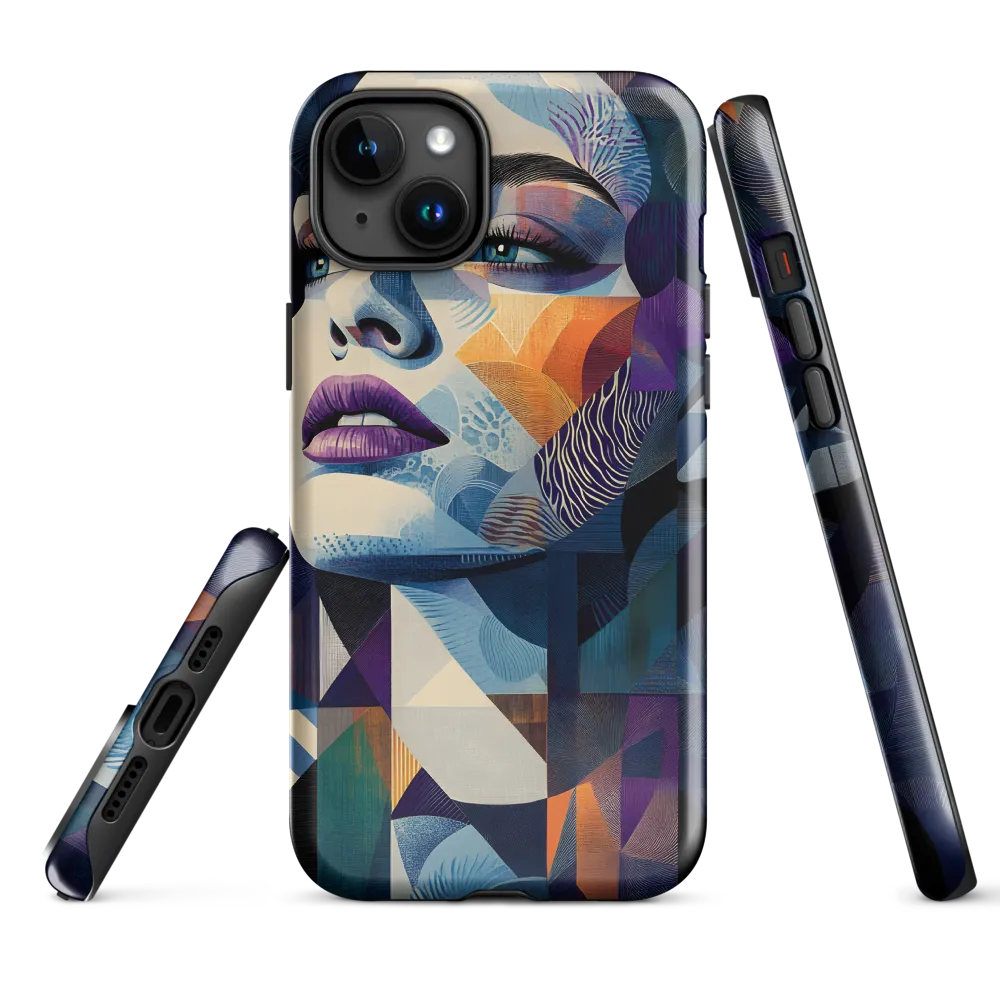 Fragmented Mystery: A Modern Portrait | Phone Case |  15 Plus | Tough Case | Glossy