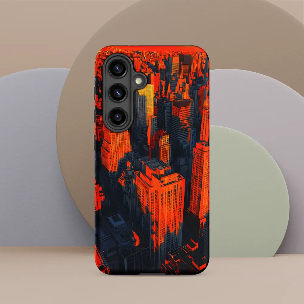 Urban Dawn: A Digital Ode to Skyscrapers | Phone Case |  S24 | Tough Case | Matte
