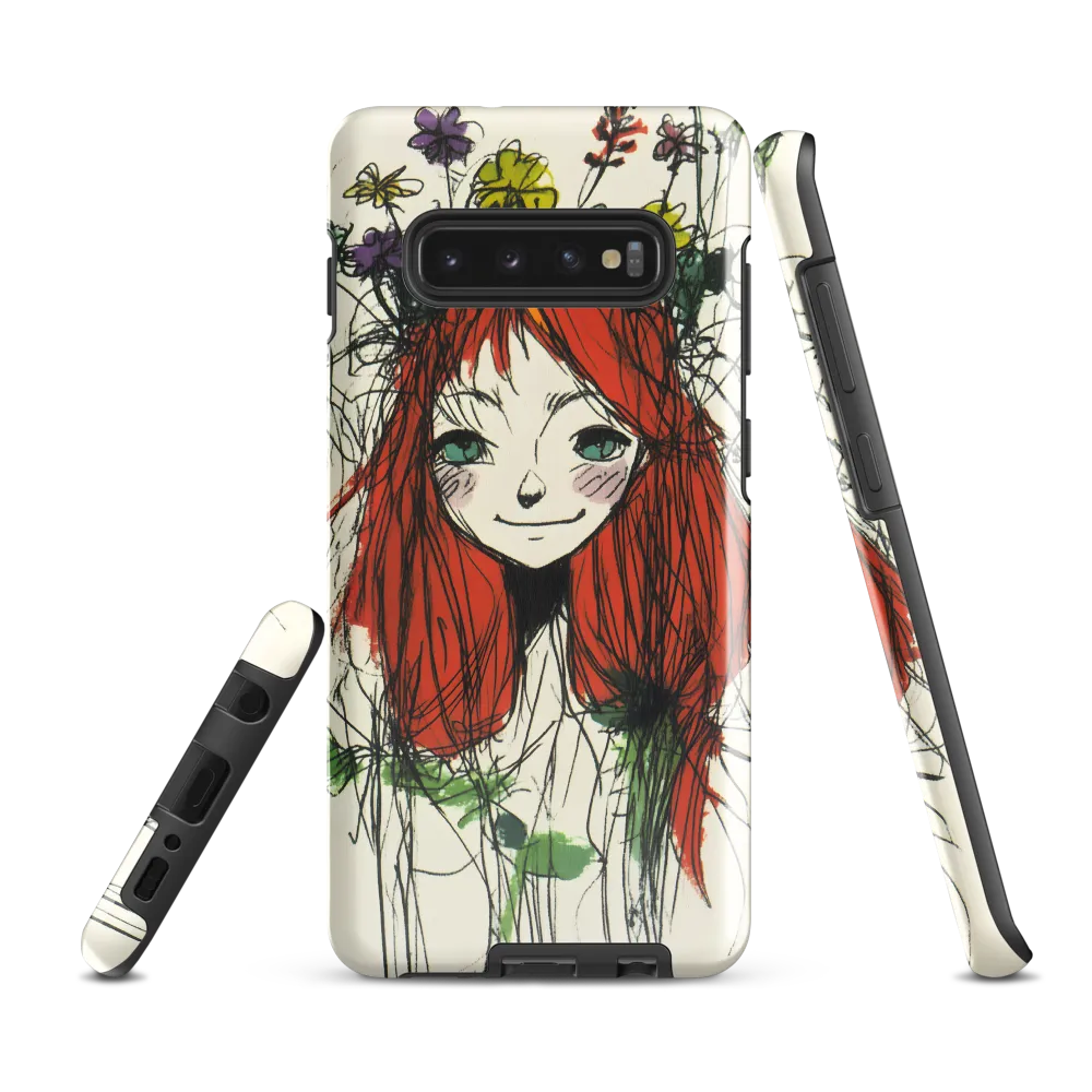 Whimsical Floral Portrait | Phone Case |  S10 Plus | Tough Case | Glossy