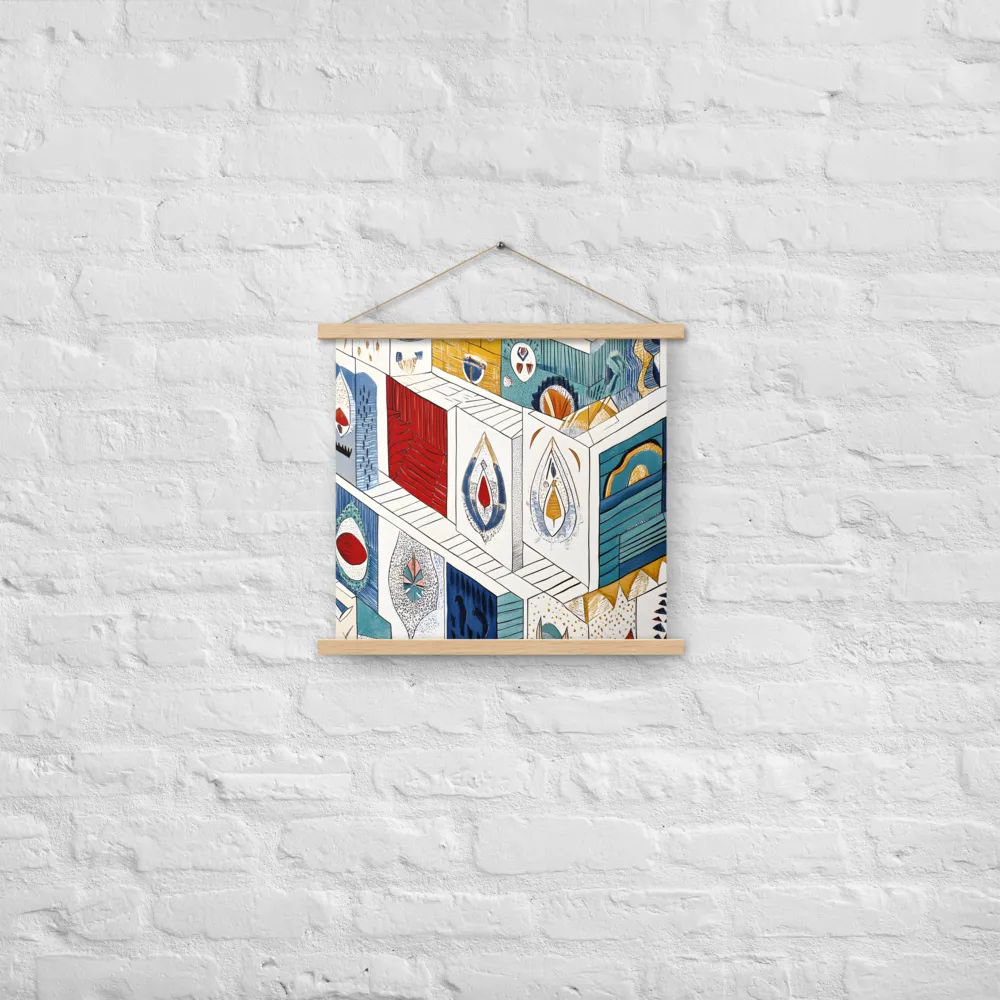 Symphony of Geometric Harmony | Poster With Oak Wood Hanger | 18″×18″