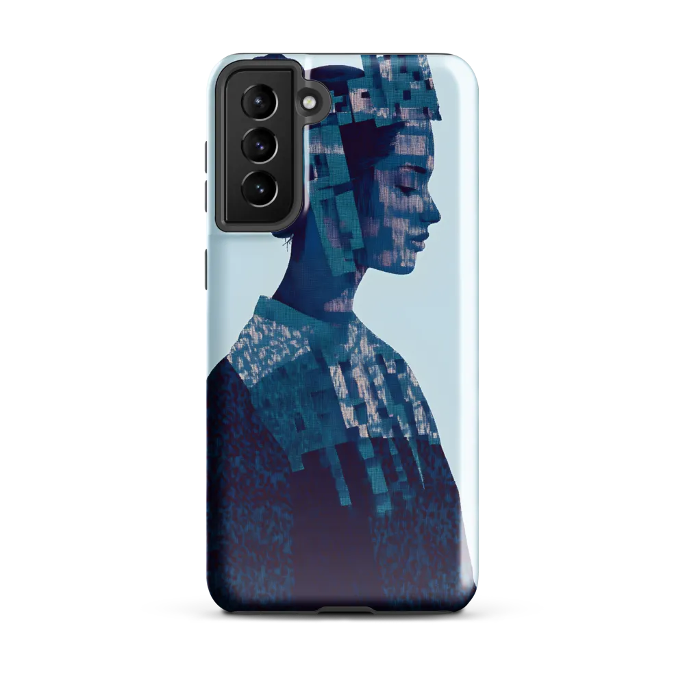 Digital Portrait in Abstract Blue