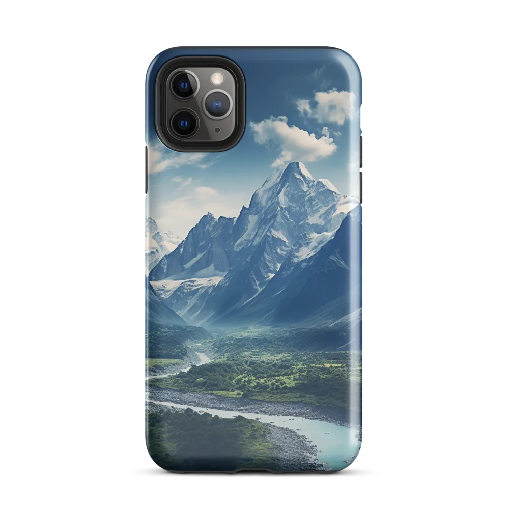 Majestic Serenity: A Landscape of Mountains and Rivers | Phone Case |  11 Pro Max | Tough Case | Glossy