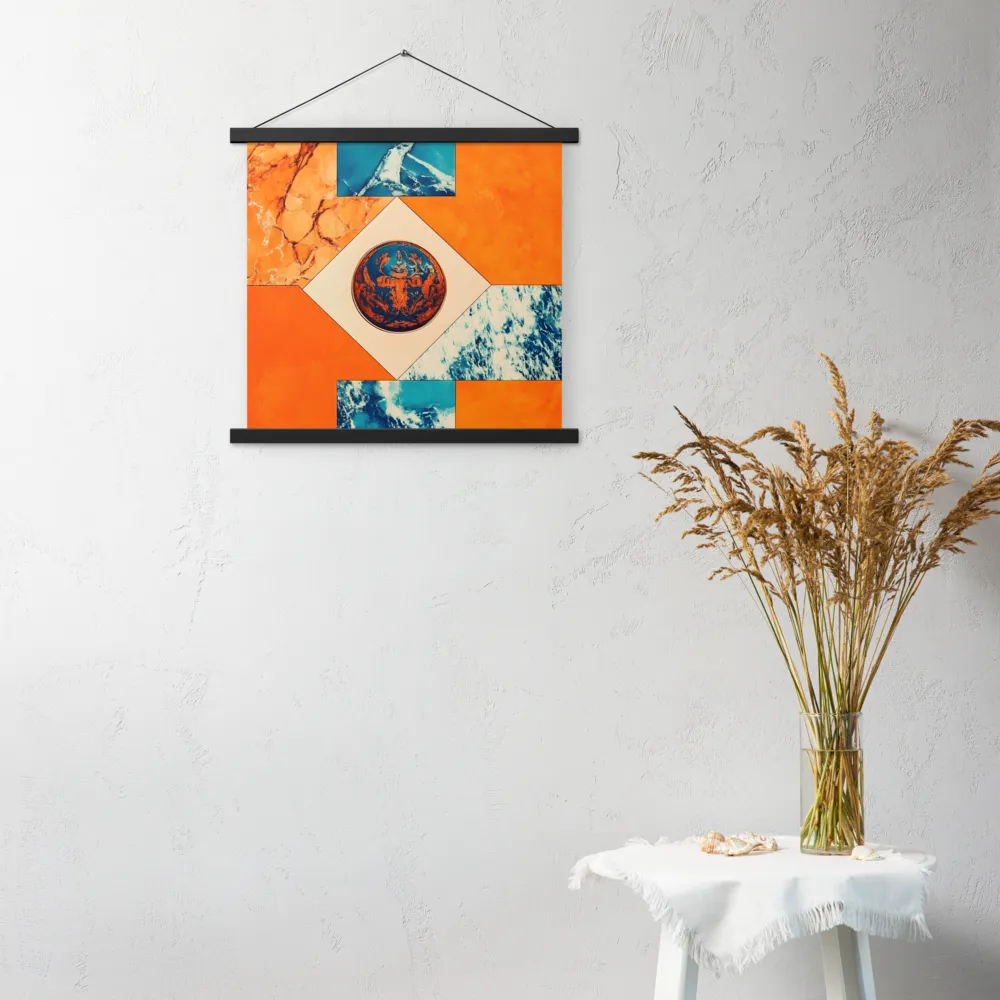 Harmonious Encounters: Abstract Geometry | Poster With Black Wood Hanger | 18″×18″