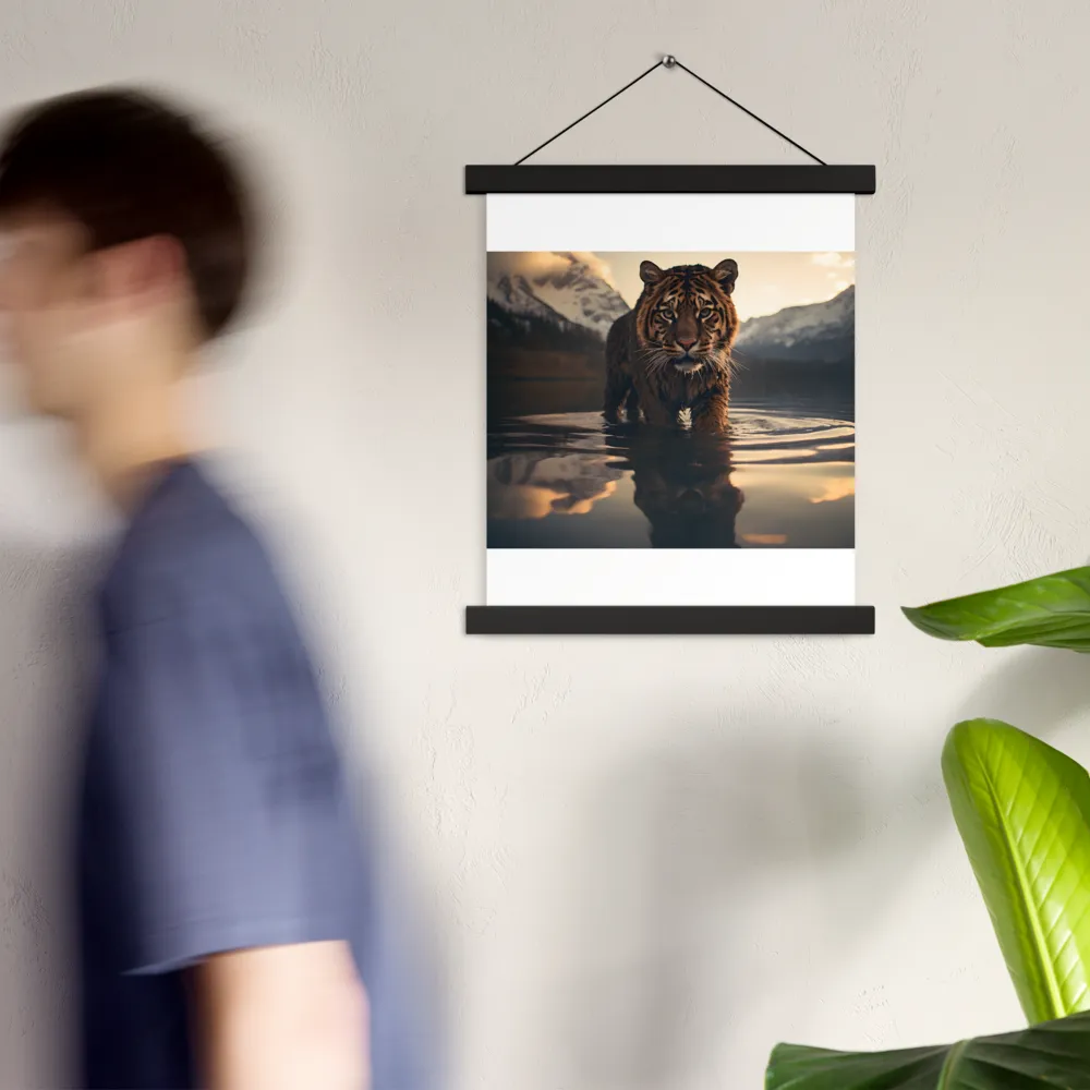 Majestic Reflection: The Tiger's Domain | Poster With Black Wood Hanger | 11″×14″