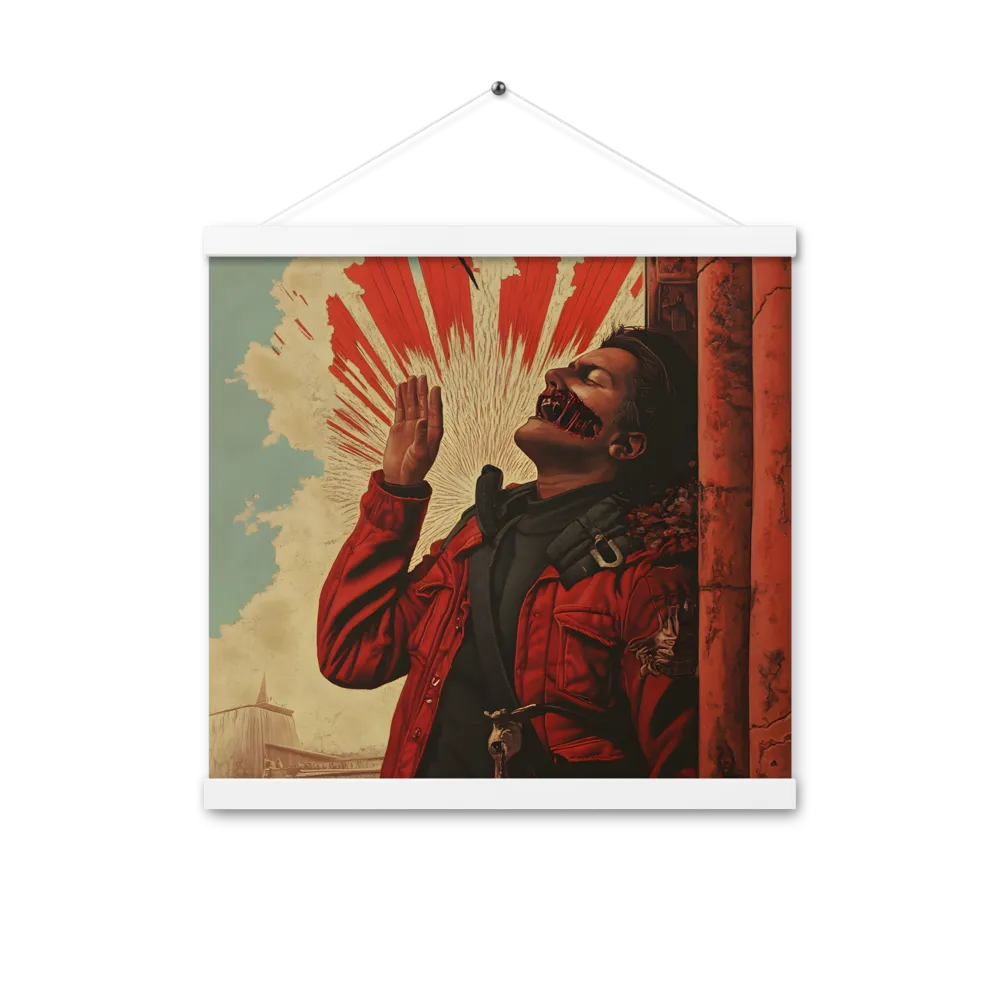 Defiant Echoes of Ruin | Poster With White Wood Hanger | 16″×16″