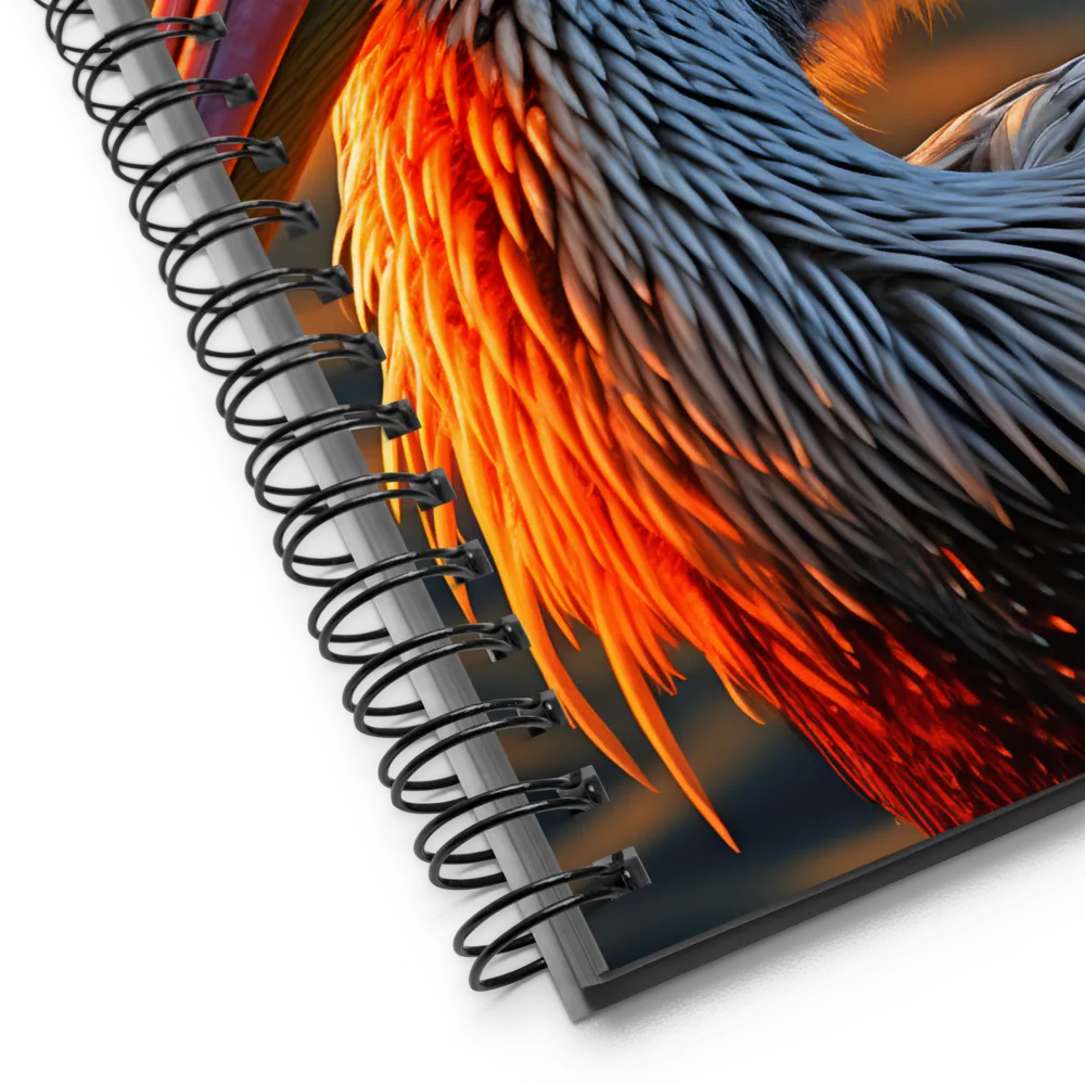 Elegance of the Pelican at Sunset | Spiral Notebook