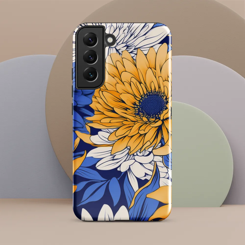 Floral Harmony in Blue and Yellow
