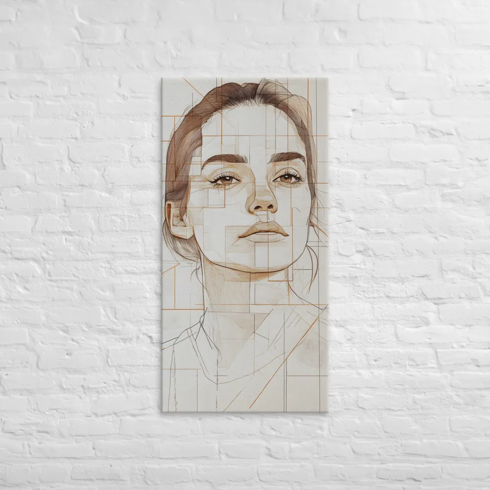 Geometric Serenity: A Minimalist Portrait | Canvas | 24″×48″