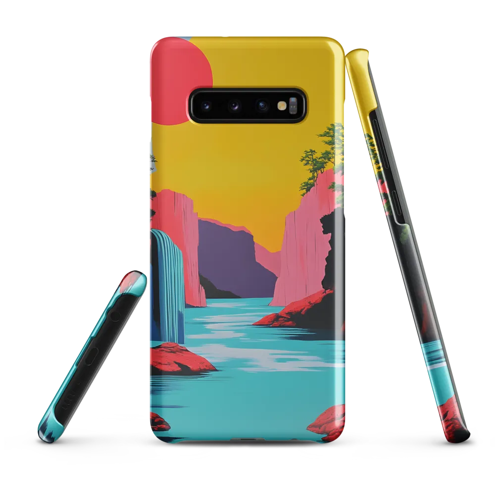 Dreamscape of Pink Cliffs and Turquoise Waters | Phone Case |  S10 Plus | Snap Case | Glossy