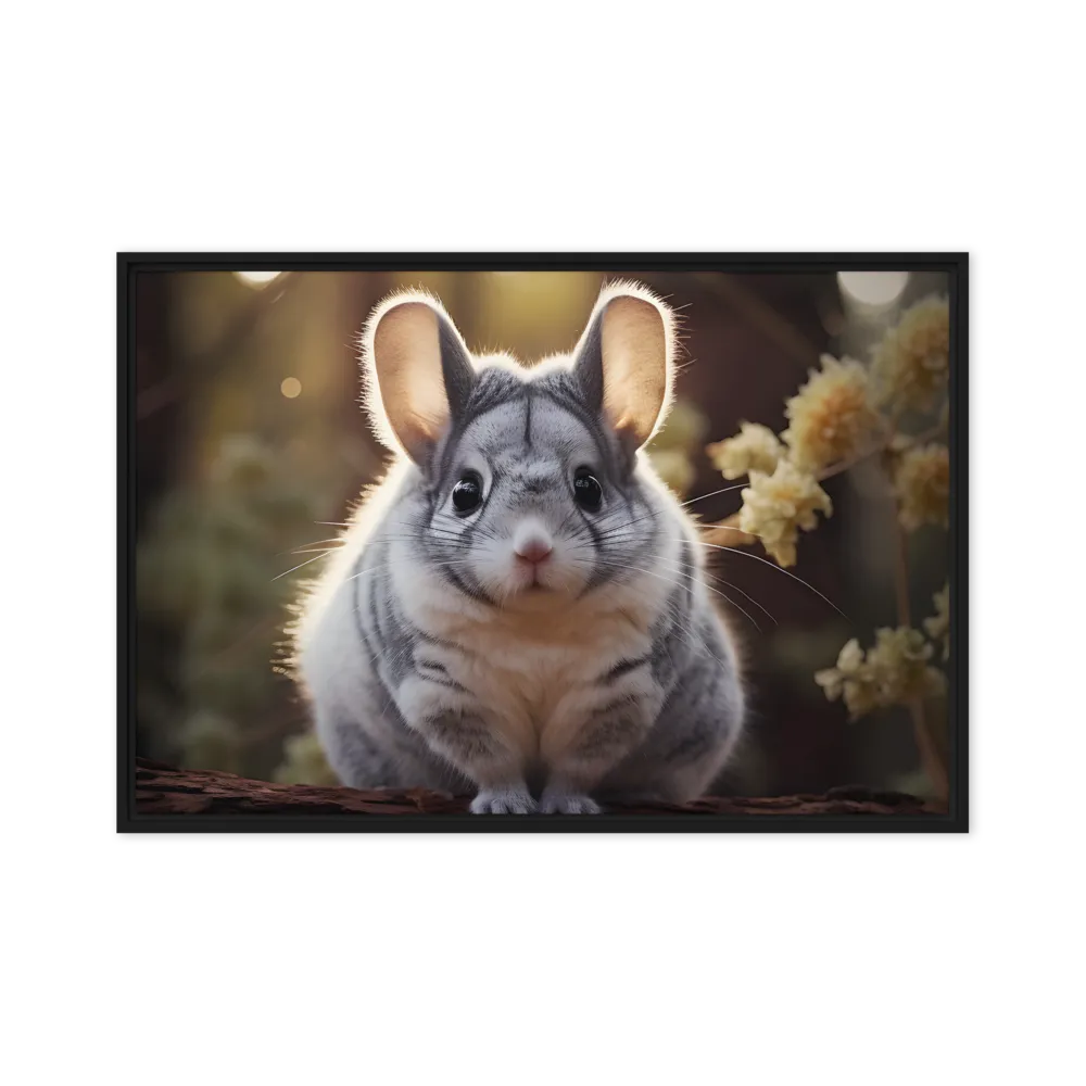 Curious Chinchilla in the Forest | Canvas with Black Frame | 20″×30″