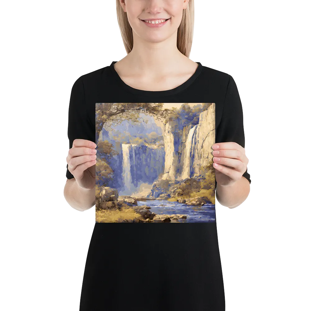 Blue-Gold Waterfall 
 Canvas | 10″x 10″
